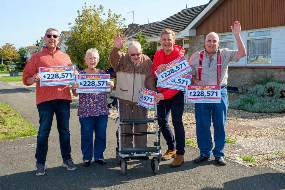 The pensioner celebrated the incredible prize with his family