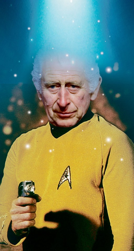 Beam One up… How Star Trek fan King Charles might look if he were on the USS Enterprise