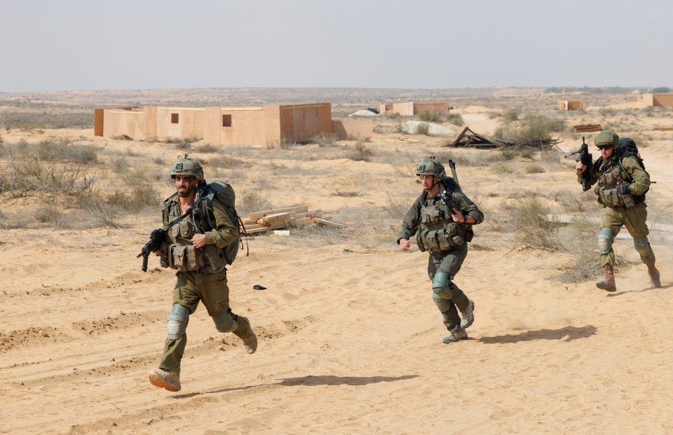 The Nahal Infantry brigade taking part in live firing exercises at their secret desert base 20 miles from Gaza