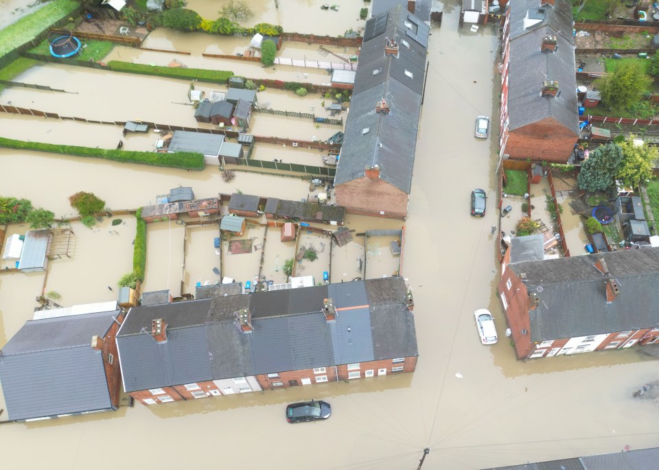 Houses in Chesterfield have been flooded by Storm Babet