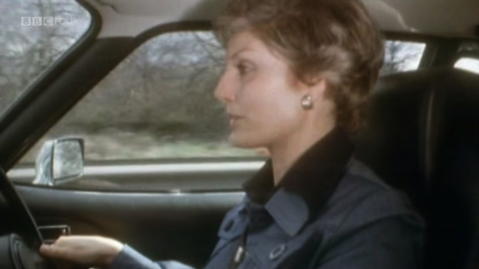 Angela Rippon on the first edition of Top Gear in 1977