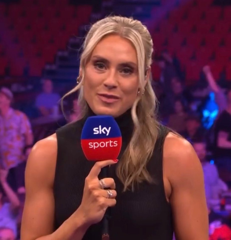 Sky Sports presenter Emma Paton stood out as darts returned