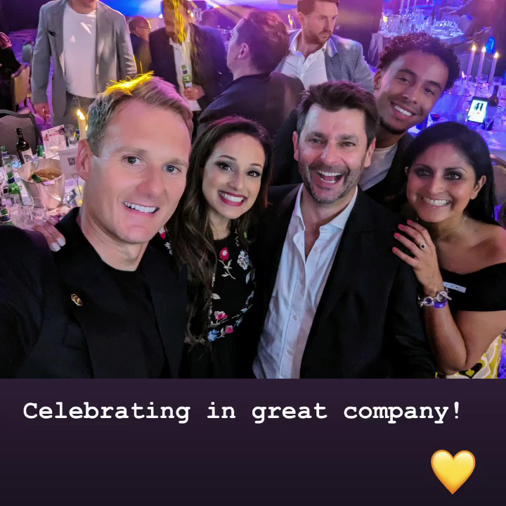 Dan Walker, left, exchanged words with Alex Scott at a charity dinner