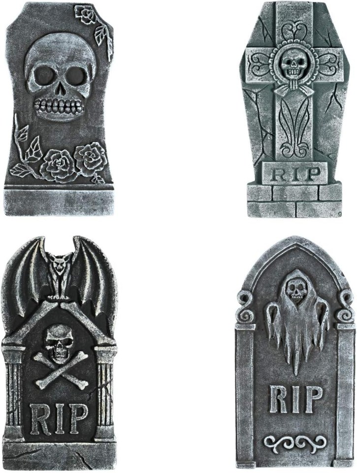 Fake foam Halloween tombstones