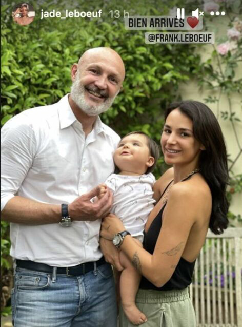 a man with a beard and a woman holding a baby with the caption " bien arrives "