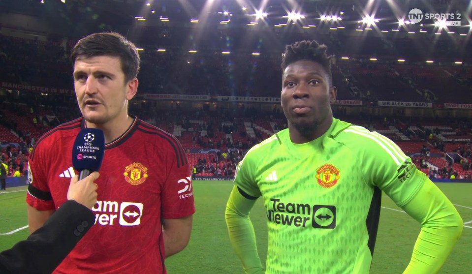 Andre Onana played a straight bat when questioned on his crucial role, while Harry Maguire also played it cool after netting the only goal