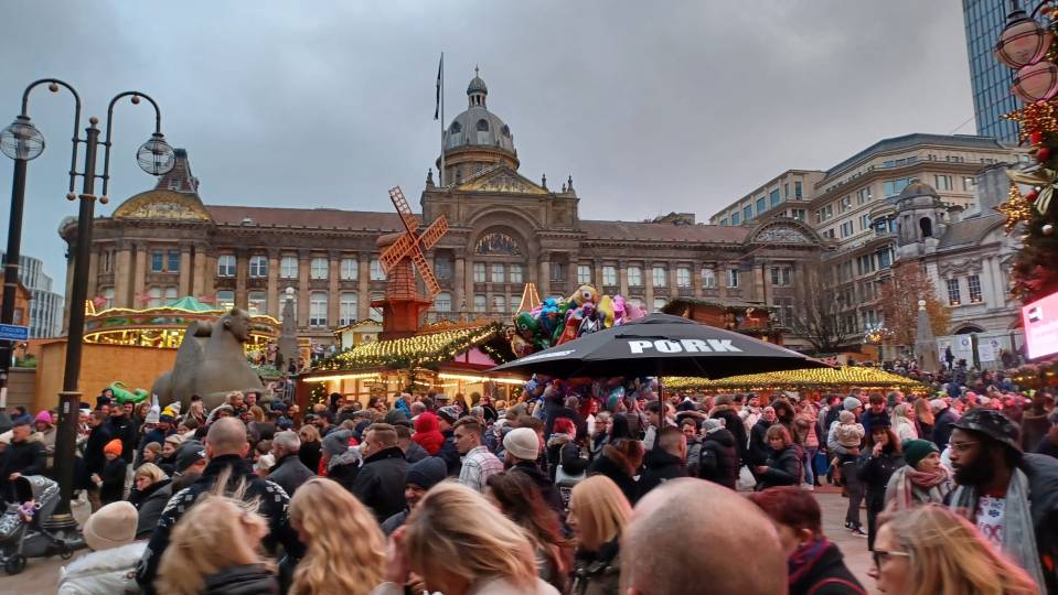 Festive stalls are going up near Birmingham city centre's Victoria Square