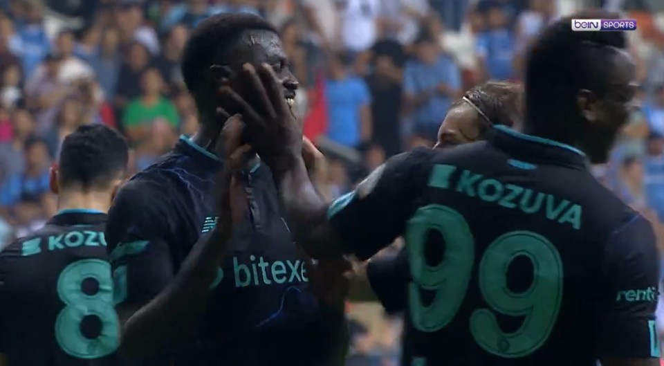 Balotelli lost and jokingly swiped Niang in the face as he walked away