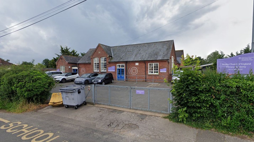 The dog ran to the car park of Brisley Church of England Primary Academy after it escaped police