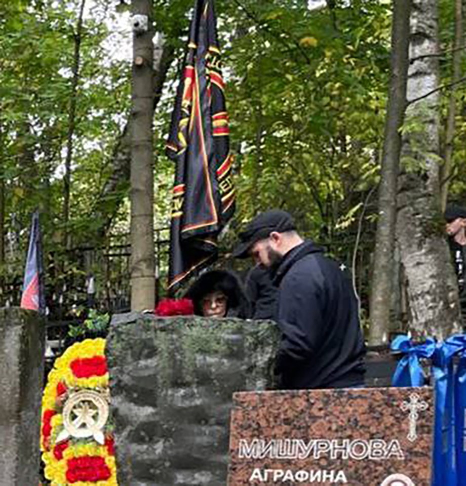 Pavel Prigozhin, 25, visiting the St Petersburg cemetery where his father, Yevgeny Prigozhin, head of Wagner mercenary army, is buried.