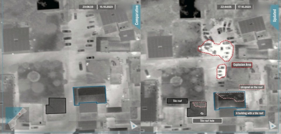 Satellite images also show the relatively small area of the blast