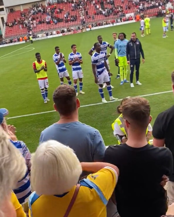 Several Reading players approached the away end to apologise for the defeat