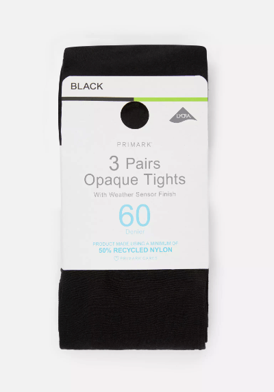 Primark: 3pk opaque tights 60 denier