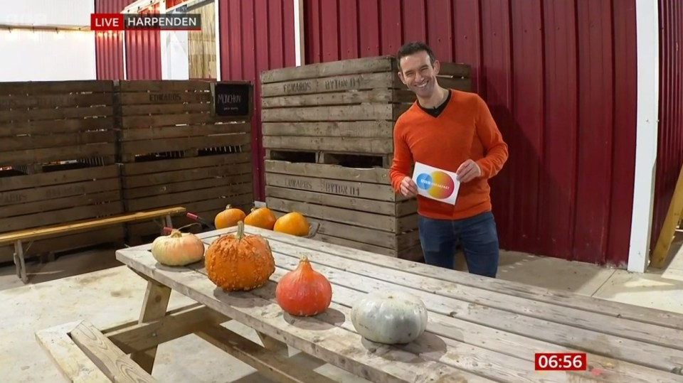 Ben Boulos challenged the hosts to see if they could correctly identify pumpkins and squashes