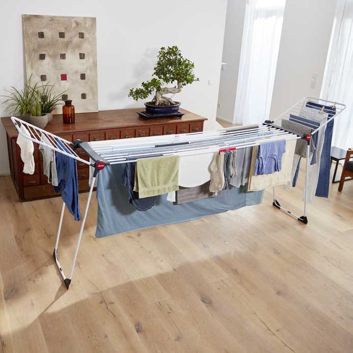 Ditch the tumble dryer for a large clothes airer.