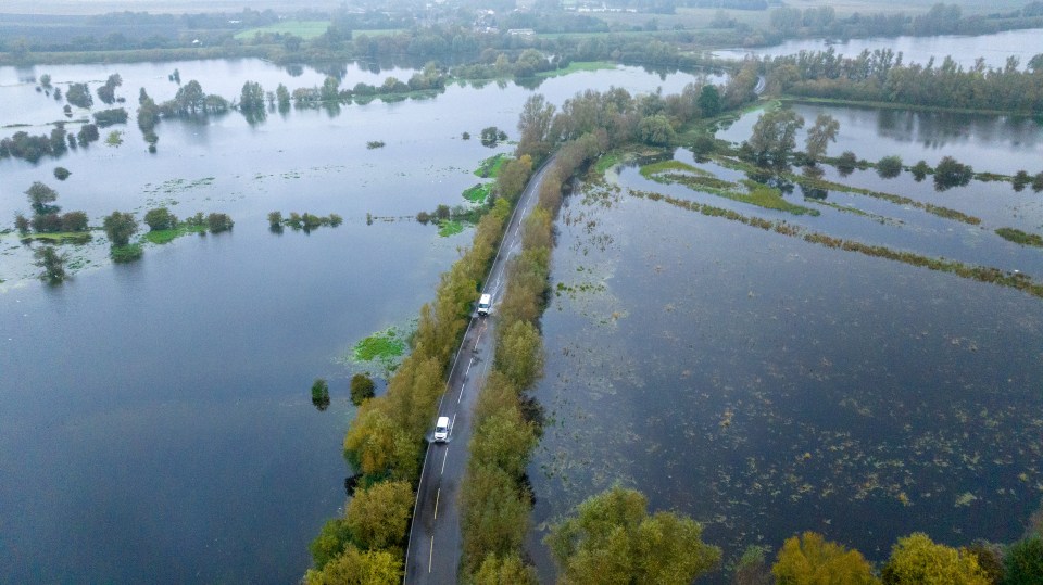 Fields and roads in rural parts of Norfolk were submerged under rainwater after persistent downpours this weekend