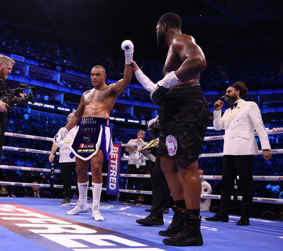 Fabio Wardley defeated Michael Polite Coffie to claim the WBA Continental Heavyweight Title