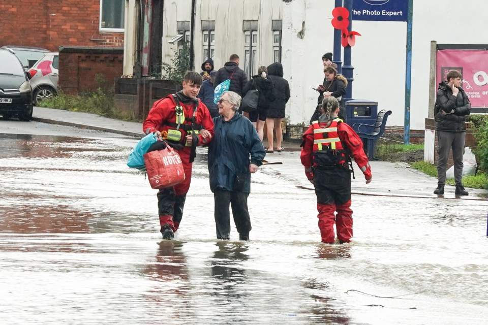 Locals in Derbyshire had to be evacuated after the canal and river both burst banks on Saturday