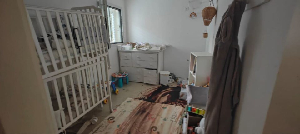 Israeli rescuers shared a shocking image of a blood-soaked nursery in Be’eri