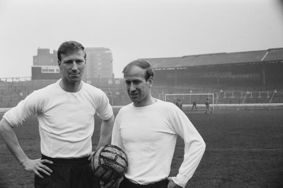 Jack, left, and Bobby Charlton, right, both starred for England