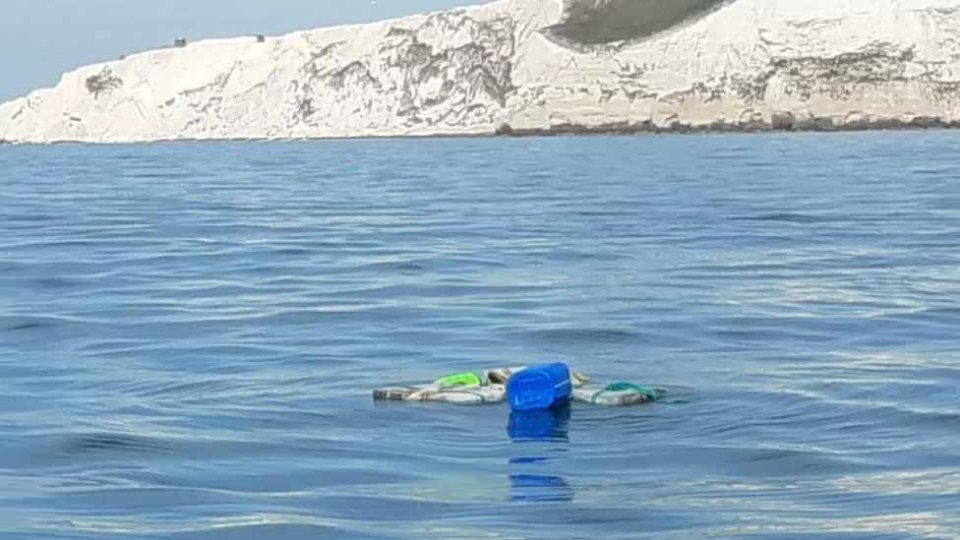 Ron Rapp was fishing with his family when he spotted a strange package floating in the sea off the Isle of Wight