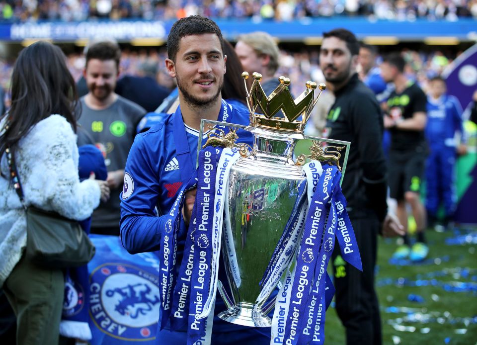 Hazard won two Premier League titles at Chelsea