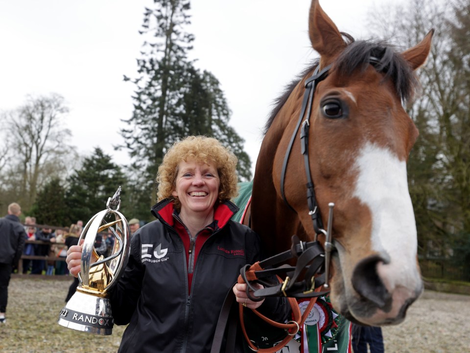 Lucinda Russell with this year’s Grand National winner Corach Rambler