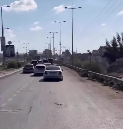 Cars were departing after Israel’s order for people to leave Gaza