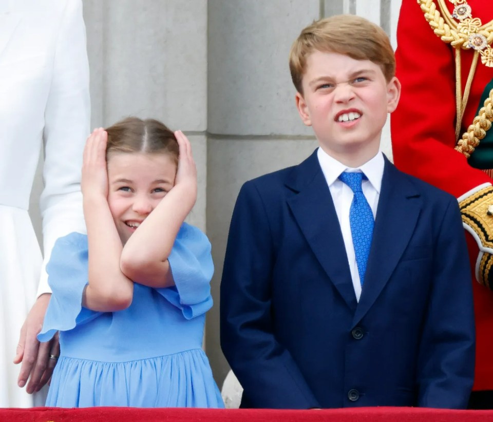 It all got too noisy for young Charlotte during Trooping the Colour