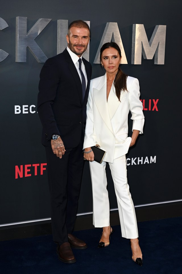 David and Victoria at tonight’s premiere of the Netflix series