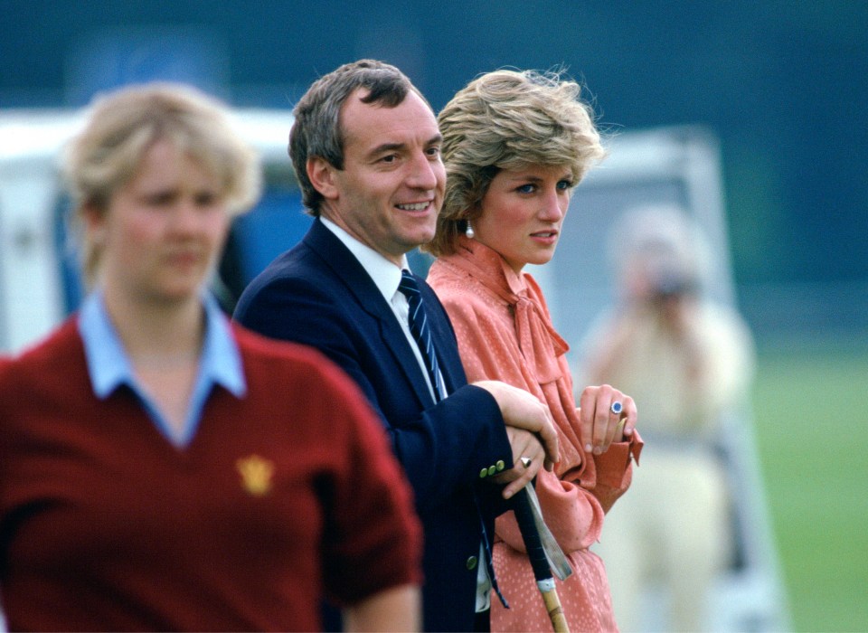 Diana, Princess Of Wales, talking with her police bodyguard, Barry Mannakee