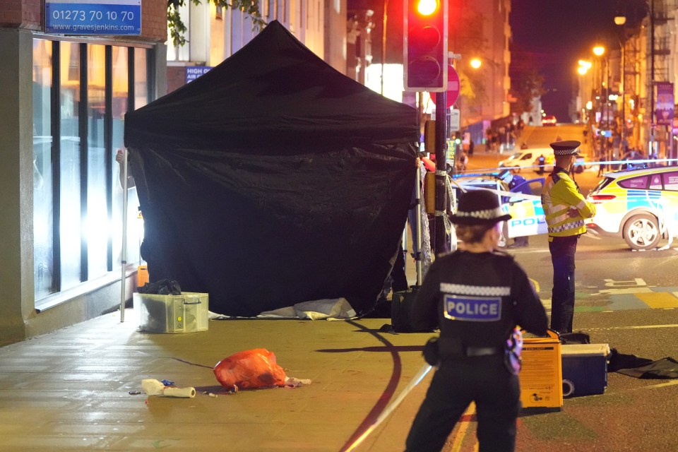 Forensics at the scene in Brighton