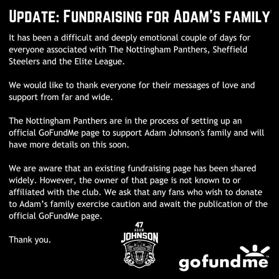 The Panthers have told fans to "exercise caution" over the fundraising page