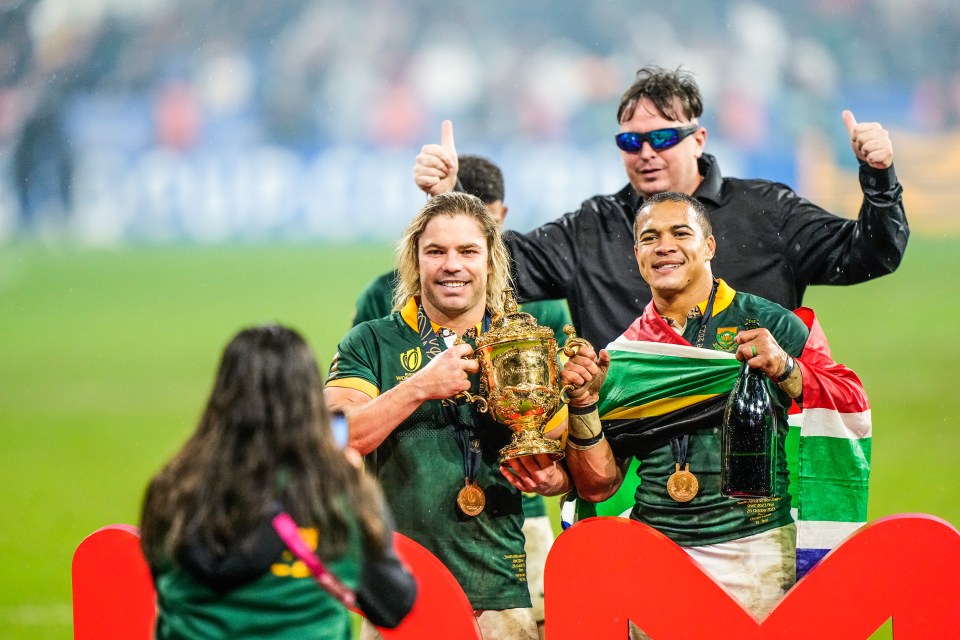 Prankster Daniel Jarvis has struck again – sneaking on to the pitch after the Rugby World Cup final and celebrating with the Springboks