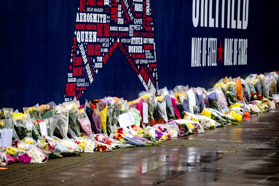 Flowers have also been left outside Sheffield’s Utilita Arena