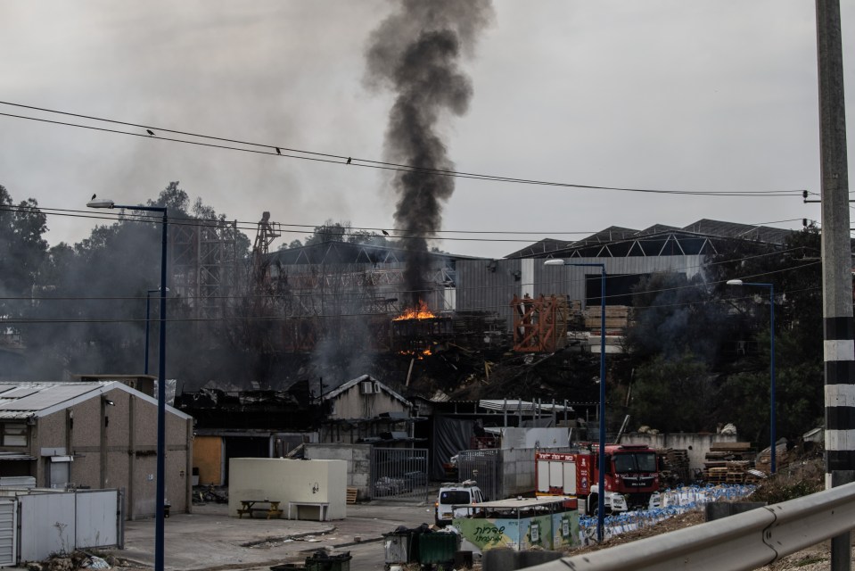 A fire broke out in Gaza after Israeli airstrikes