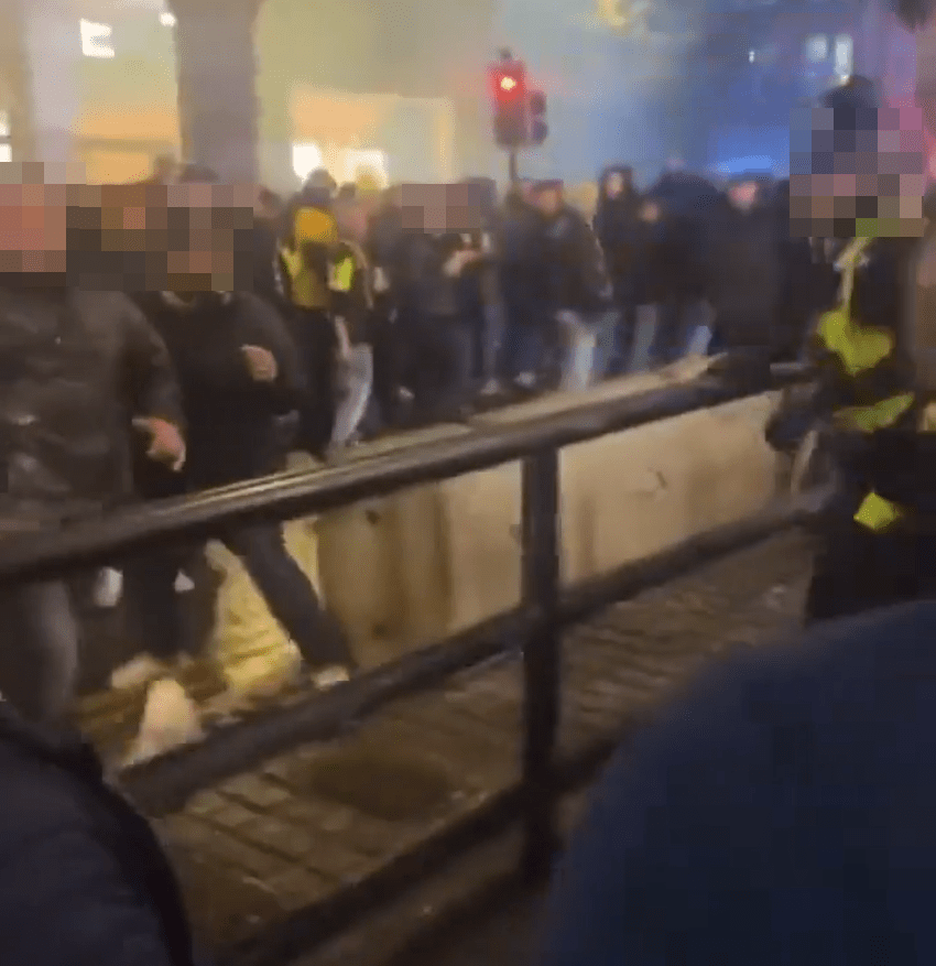 There was a heavy police presence across Newcastle city centre