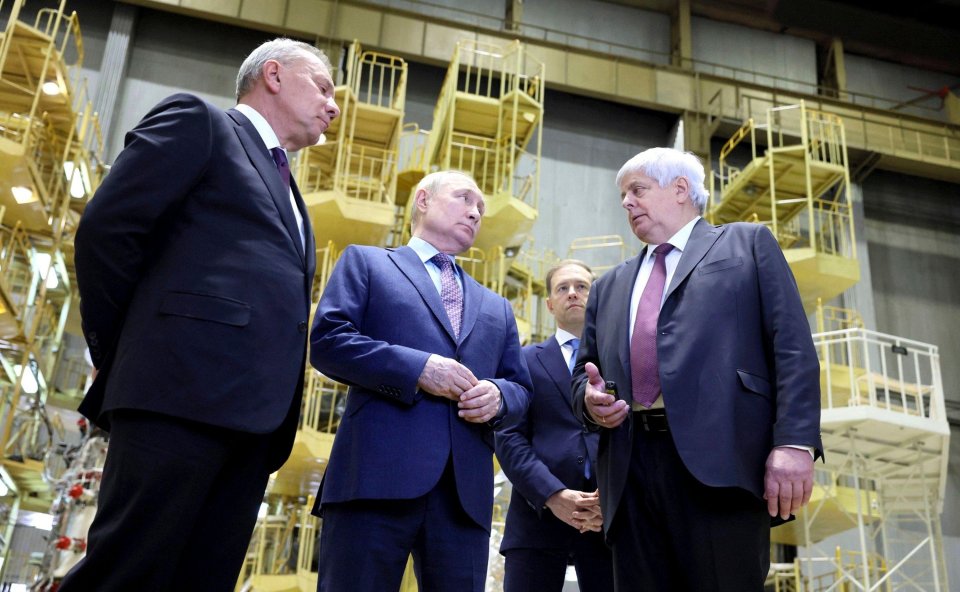 The Russian president was seen having a tour of the Rocket and Space Corporation in Korolyov