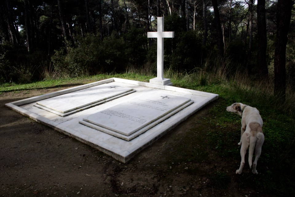 The grave of King Paul in the cemetery at Tatoi Palace