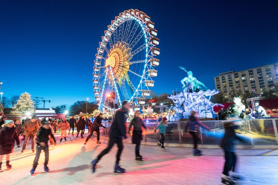 Berlin is famous for its Christmas markets and this one has an ice rink