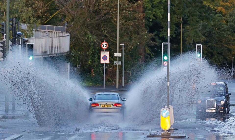 Heavy rainfall has caused chaos on London roads this morning