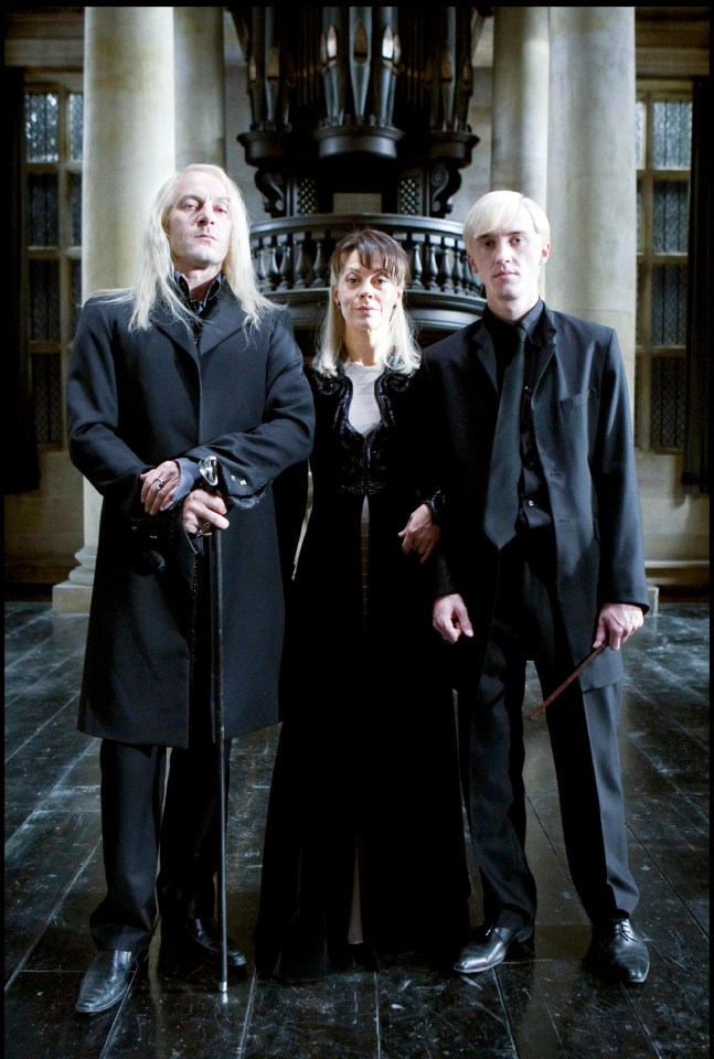 Isaacs looks a far cry from the long, blond locks of Lucius Malfoy in Harry Potter