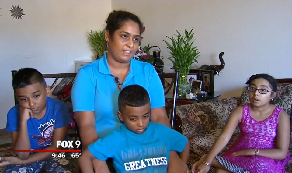 Niome with her children Regan (left), Raysahwn (middle) and Revecca (right)