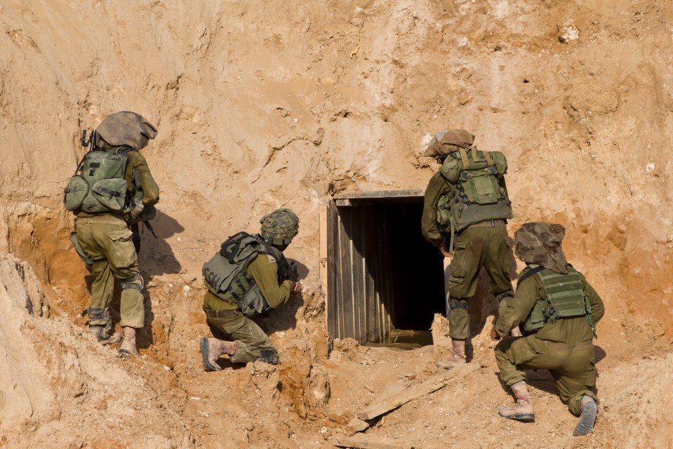 IDF troops guarding a tunnel leading into Israel from Gaza