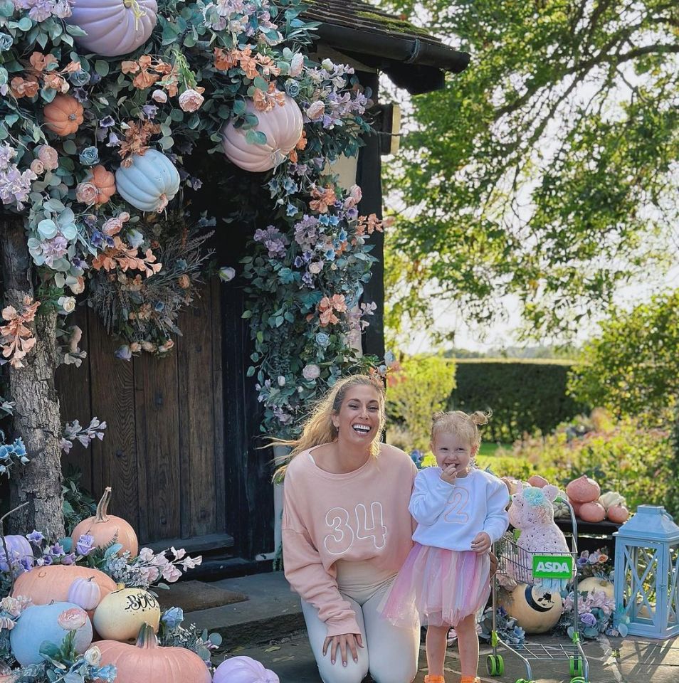 The creative mum of five also made an impressive pumpkin display outside her front door