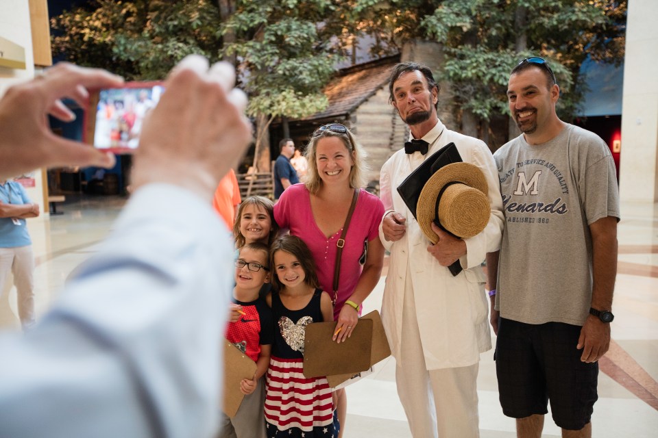 From Joliet, it was a quick drive to Springfield, where President Abraham Lincoln practised law – where I found a 6ft 3in Lincoln impersonator