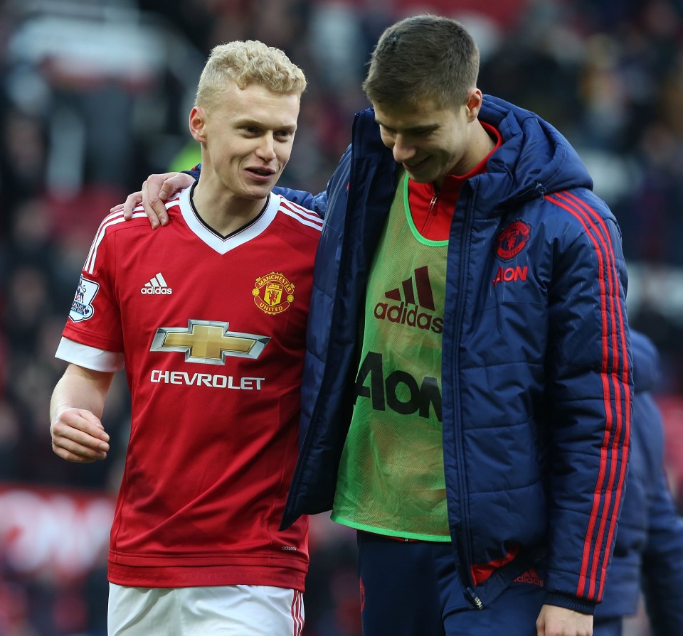 James Weir (left) played just one minute for Manchester United's first team