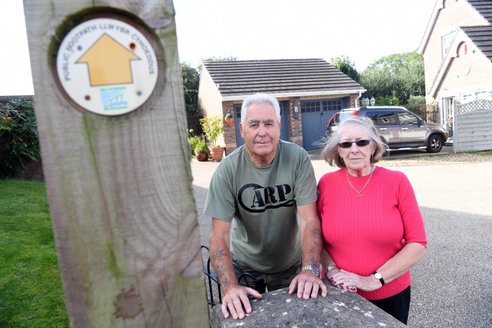 Jean and Graham Underdown are disputing a public right of way which runs in front of their house