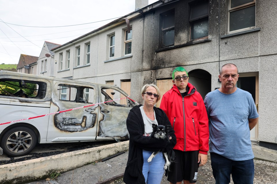 The fire spread from the electric van to the home and devastated the Hensbys' home