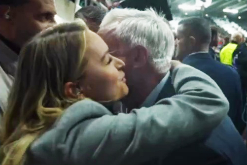 Laura Woods shared a warm embrace with a Newcastle legend this week